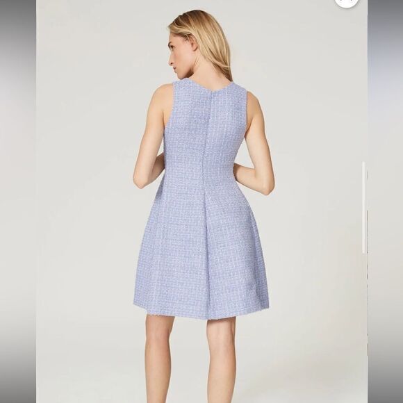 Emporio Armani Sleeveless Tweed Dress blue lined 38 US size 2 a line - Picture 3 of 12
